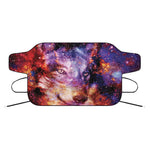 Galaxy Wolf Portrait Print Car Windshield Snow Cover