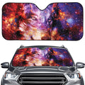 Galaxy Wolf Portrait Print Car Windshield Sun Shade