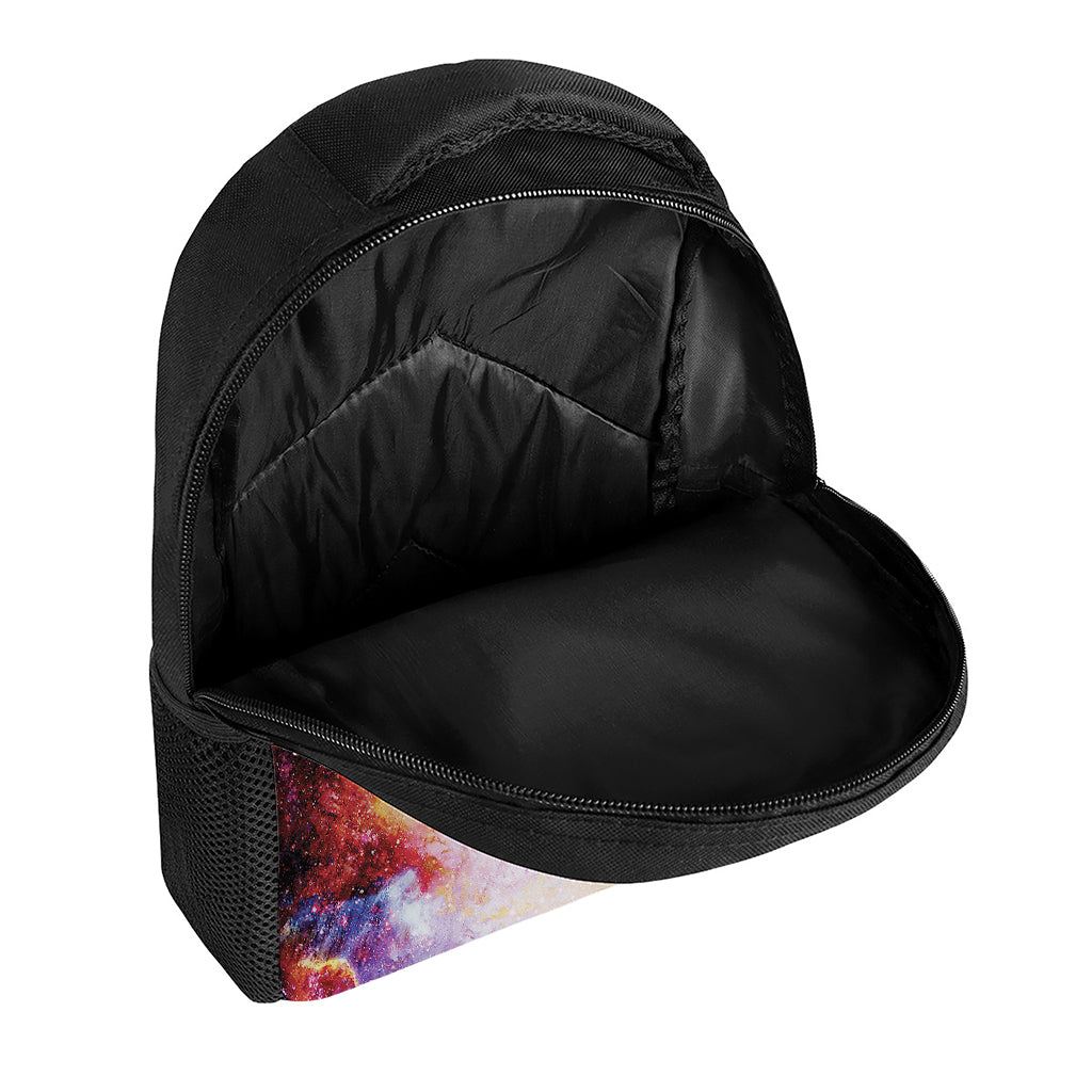 Galaxy Wolf Portrait Print Casual Backpack