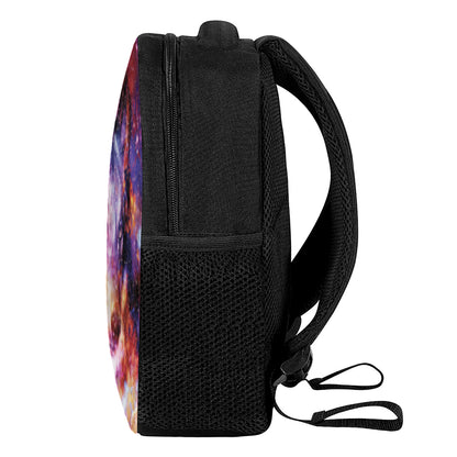 Galaxy Wolf Portrait Print Casual Backpack