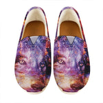 Galaxy Wolf Portrait Print Casual Shoes