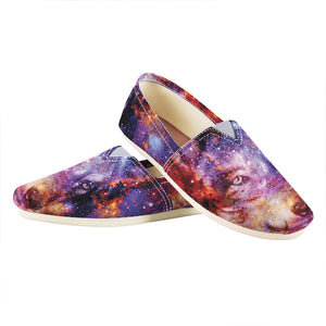 Galaxy Wolf Portrait Print Casual Shoes  GearFrost