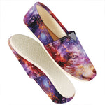 Galaxy Wolf Portrait Print Casual Shoes