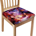 Galaxy Wolf Portrait Print Chair Cushion Cover