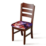 Galaxy Wolf Portrait Print Chair Cushion Cover