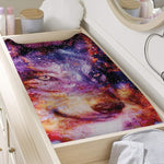 Galaxy Wolf Portrait Print Changing Pad Cover