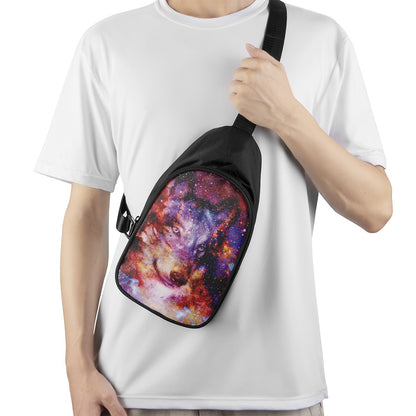 Galaxy Wolf Portrait Print Chest Bag