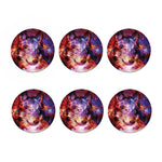 Galaxy Wolf Portrait Print Coaster Set