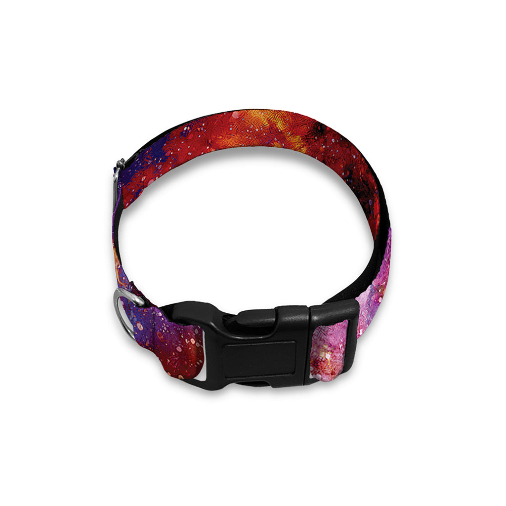 Galaxy Wolf Portrait Print Dog Collar