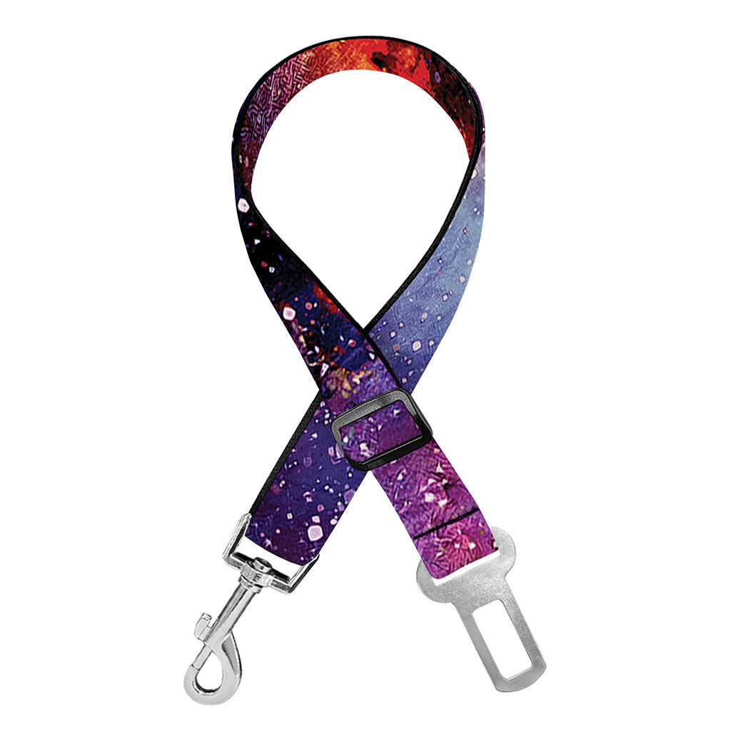 Galaxy Wolf Portrait Print Dog Seat Belt