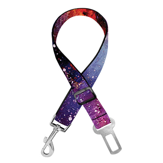 Galaxy Wolf Portrait Print Dog Seat Belt