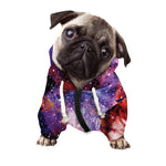 Galaxy Wolf Portrait Print Dog Zip Up Hoodie
