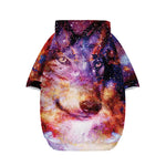 Galaxy Wolf Portrait Print Dog Zip Up Hoodie