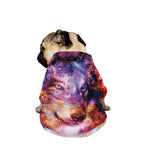 Galaxy Wolf Portrait Print Dog Zip Up Jacket