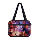 Galaxy Wolf Portrait Print Double Strap Bible Bag