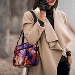 Galaxy Wolf Portrait Print Double Strap Bible Bag