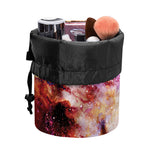 Galaxy Wolf Portrait Print Drawstring Makeup Bag