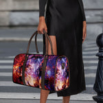 Galaxy Wolf Portrait Print Duffle Bag