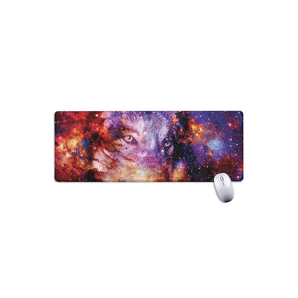 Galaxy Wolf Portrait Print Extended Mouse Pad