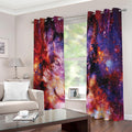Galaxy Wolf Portrait Print Extra Wide Grommet Curtains