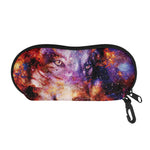 Galaxy Wolf Portrait Print Glasses Case