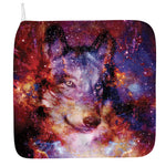 Galaxy Wolf Portrait Print Hand Towel