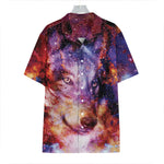 Galaxy Wolf Portrait Print Hawaiian Shirt
