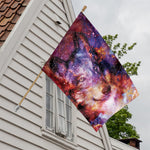 Galaxy Wolf Portrait Print House Flag