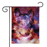 Galaxy Wolf Portrait Print House Flag