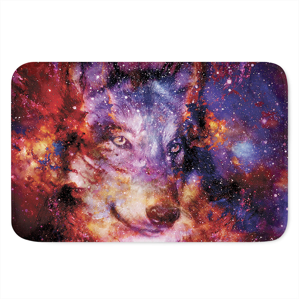 Galaxy Wolf Portrait Print Indoor Door Mat