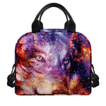 Galaxy Wolf Portrait Print Insulated Lunch Bag