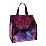 Galaxy Wolf Portrait Print Insulated Lunch Tote