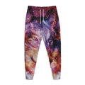 Galaxy Wolf Portrait Print Jogger Pants