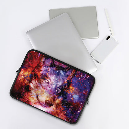 Galaxy Wolf Portrait Print Laptop Sleeve