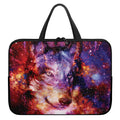 Galaxy Wolf Portrait Print Laptop Sleeve With Handle