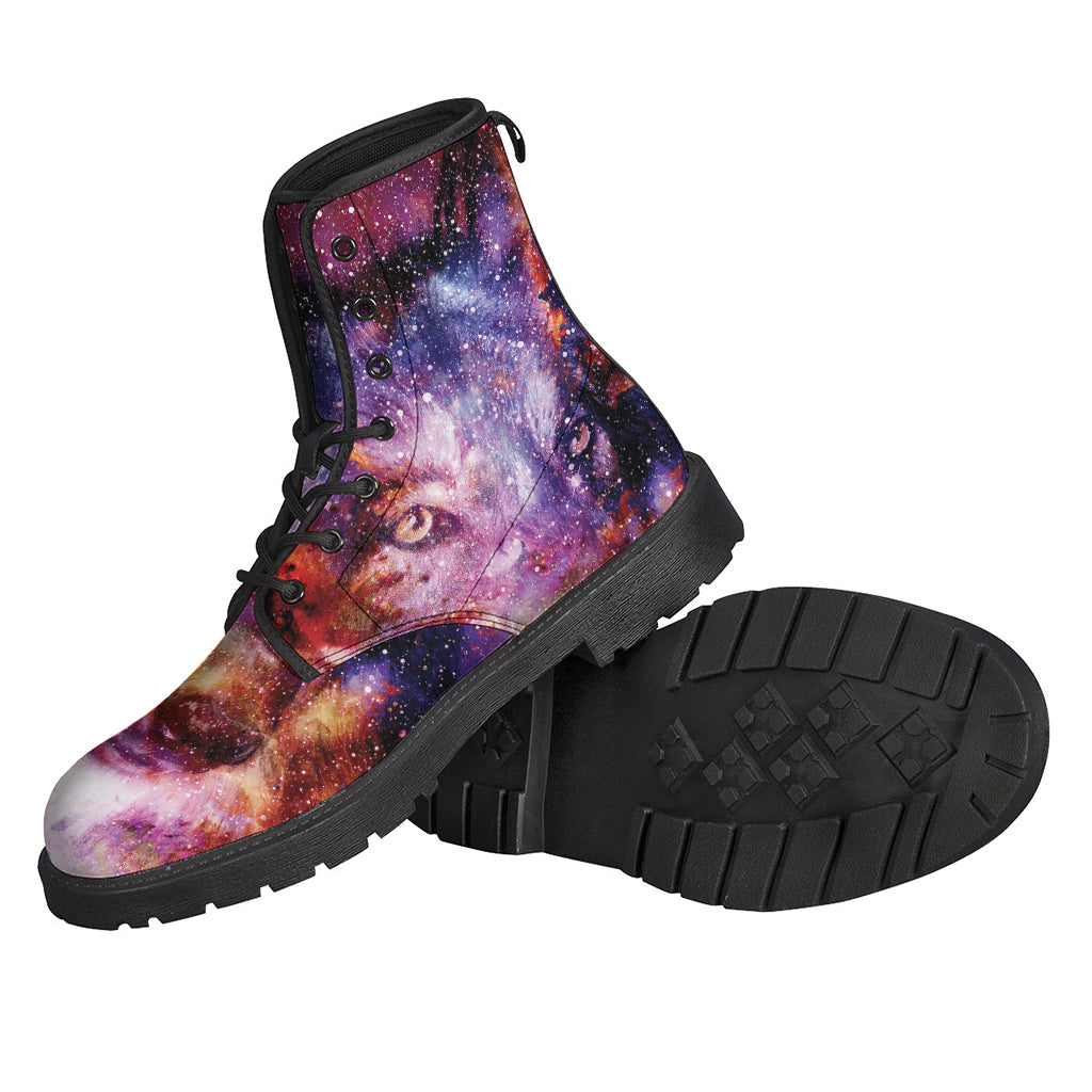Galaxy Wolf Portrait Print Backpack