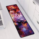 Galaxy Wolf Portrait Print Long Kitchen Mat
