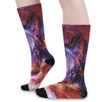 Galaxy Wolf Portrait Print Long Socks