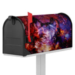 Galaxy Wolf Portrait Print Mailbox Cover