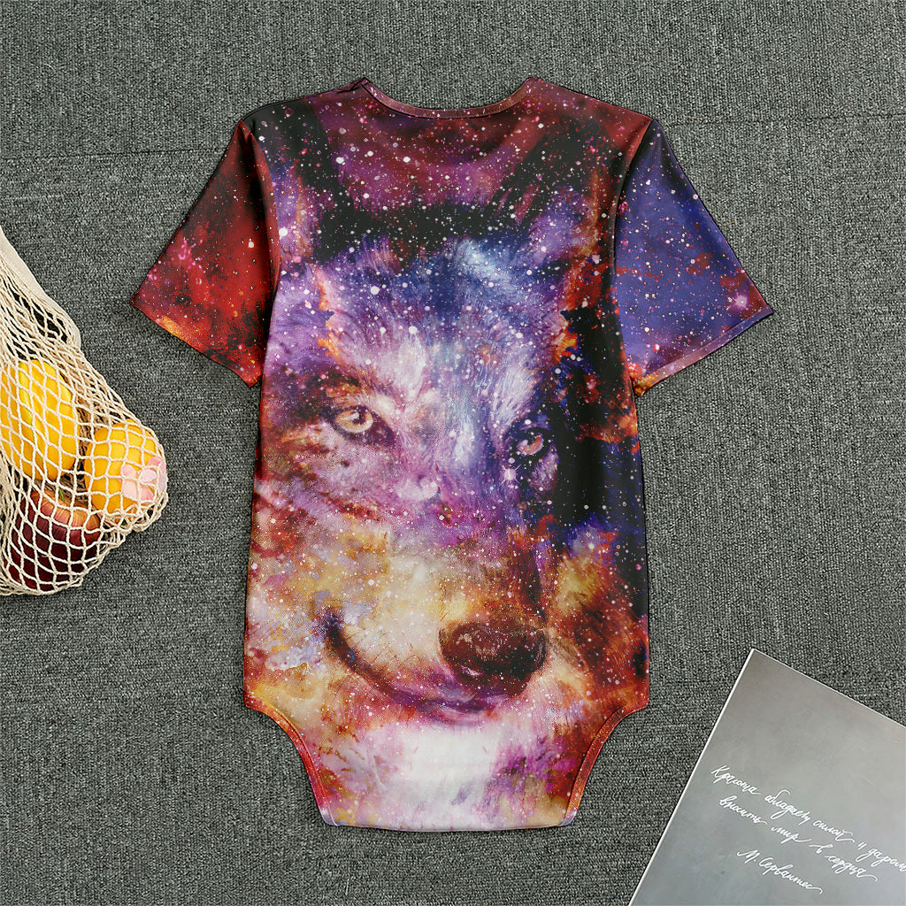 Galaxy Wolf Portrait Print Men's Bodysuit