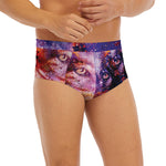 Galaxy Wolf Portrait Print Men's Briefs