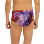 Galaxy Wolf Portrait Print Men's Briefs