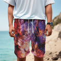 Galaxy Wolf Portrait Print Men's Cargo Shorts