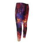 Galaxy Wolf Portrait Print Men's Compression Pants