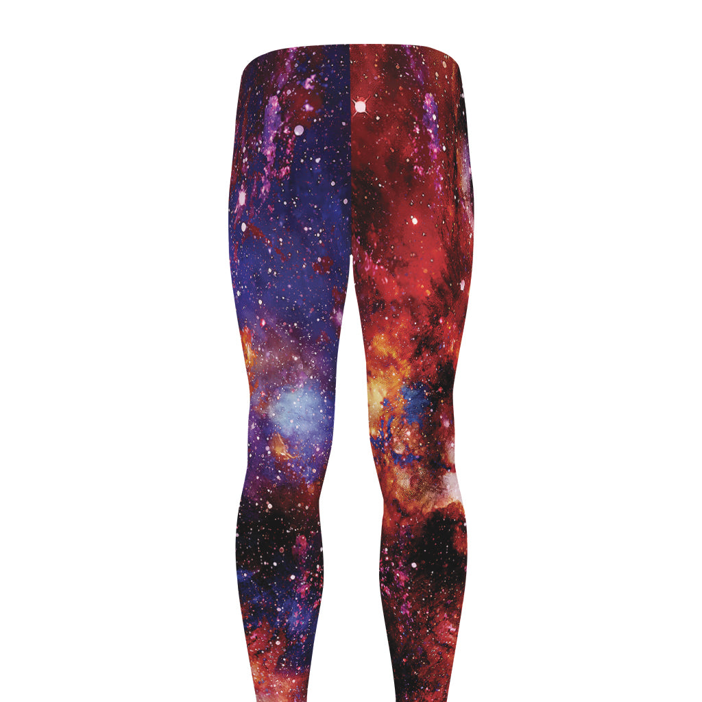 Galaxy Wolf Portrait Print Men's leggings