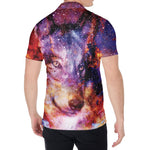Galaxy Wolf Portrait Print Men's Shirt