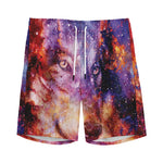 Galaxy Wolf Portrait Print Men's Sports Shorts