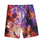 Galaxy Wolf Portrait Print Men's Sports Shorts