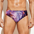 Galaxy Wolf Portrait Print Men's Swim Briefs