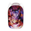 Galaxy Wolf Portrait Print Mesh Laundry Hamper